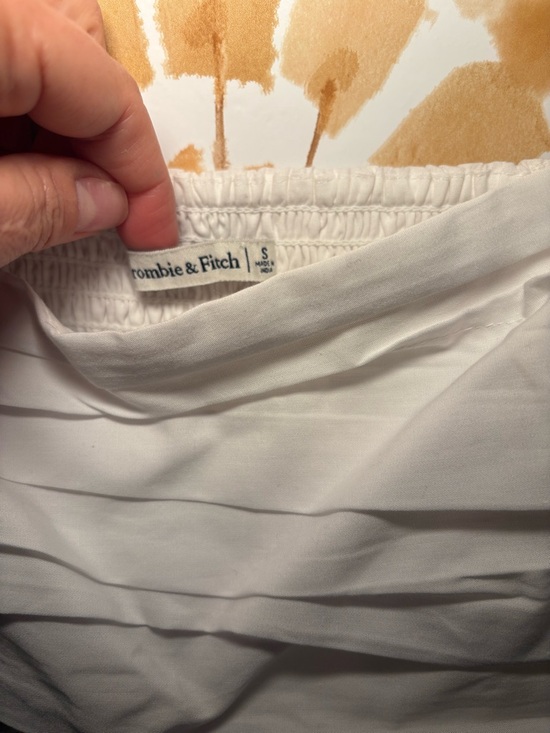 Abercrombie and Fitch 🤍 Romantic Cottagecore Puff Sleeve Mini Dress /White Small - Picture 2 of 4